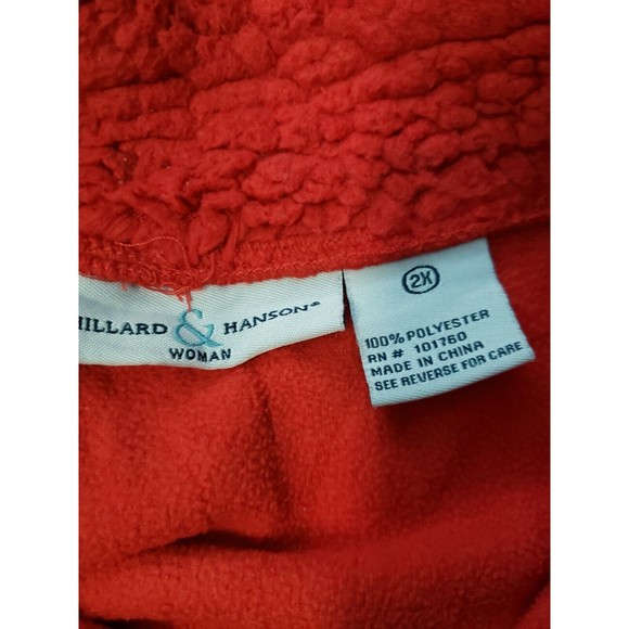 Hilliard & Hanson Women's  2x Red Vest Zip fleece polyester - Picture 2 of 7